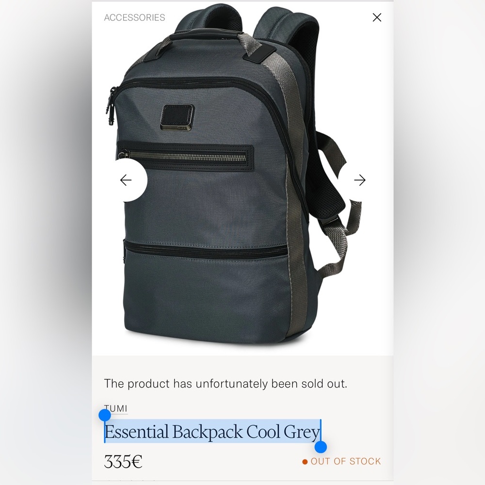 Tumi - Essential Gray Backpack *NEW* - image 9